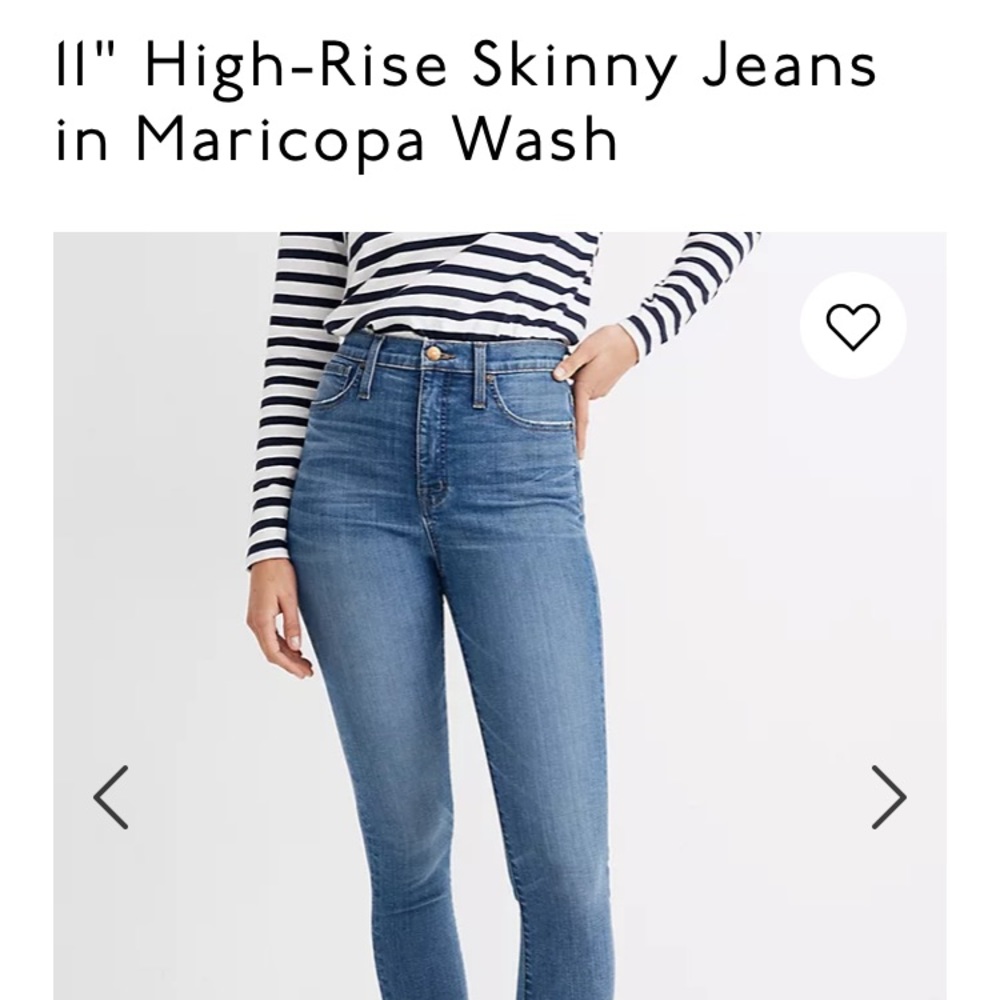 Madewell 11” High Rise Skinny Jeans, Maricopa Wash